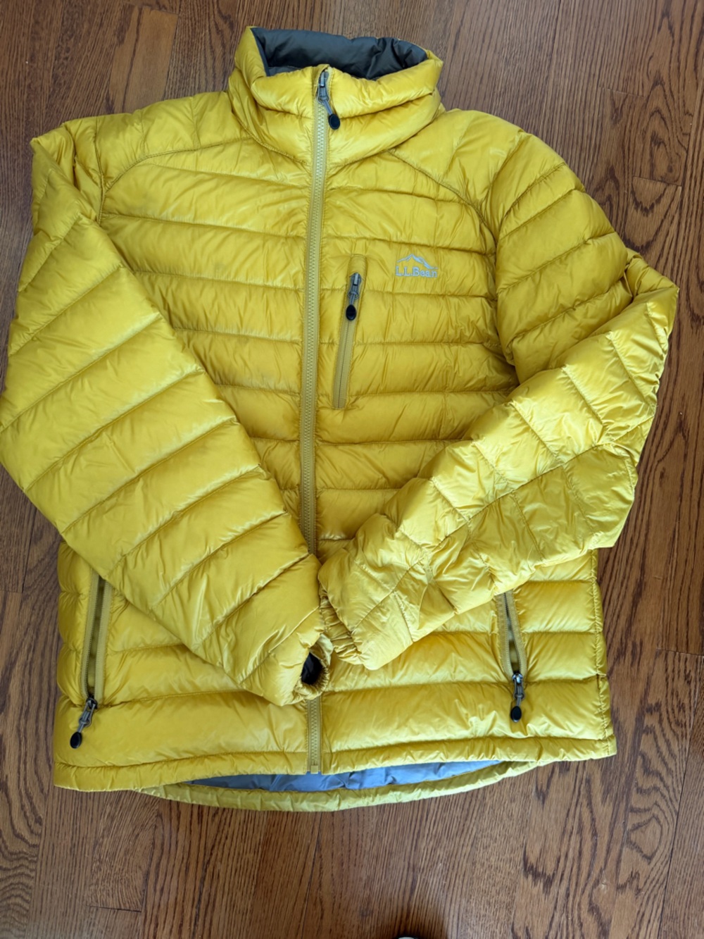 L.L. Bean Yellow Quilted Packable Jacket with Zip Pocket